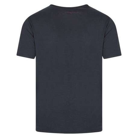 T-shirt marine chiné avec une coupe droite un col v et des manches courtes - Image 2