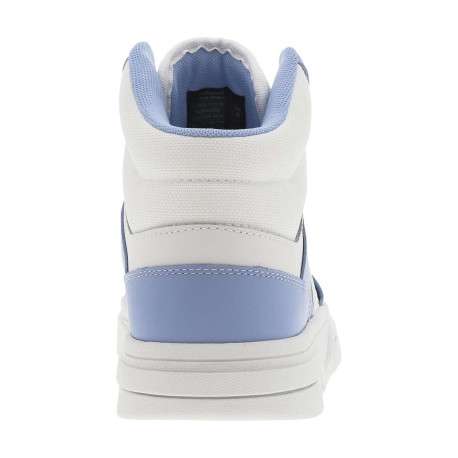 Baskets montantes en cuir bleu ciel et blanches avec drapeau logotypé - Image 6