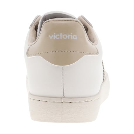 Baskets basses tennis beiges avec lacets plats et des empiècements en cuir - Image 6