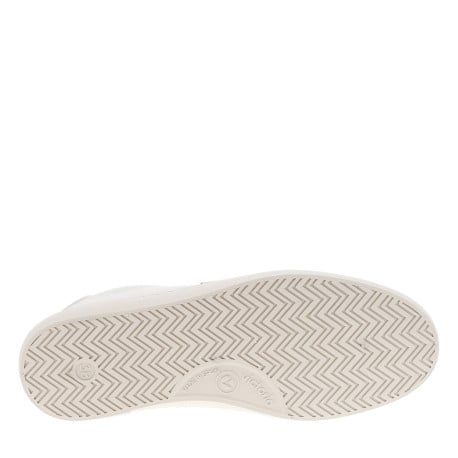 Baskets basses tennis beiges avec lacets plats et des empiècements en cuir - Image 5