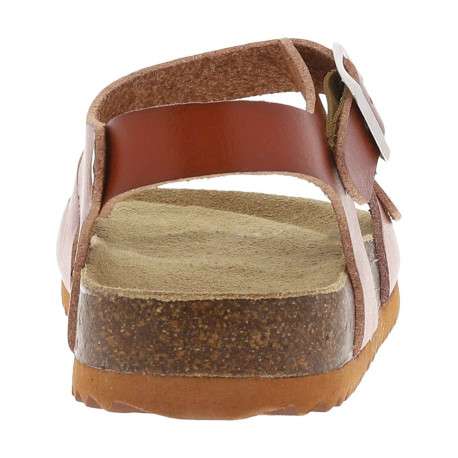 Nu-pieds marron avec un aspect liège et 2 boucles à ardillon - Image 6