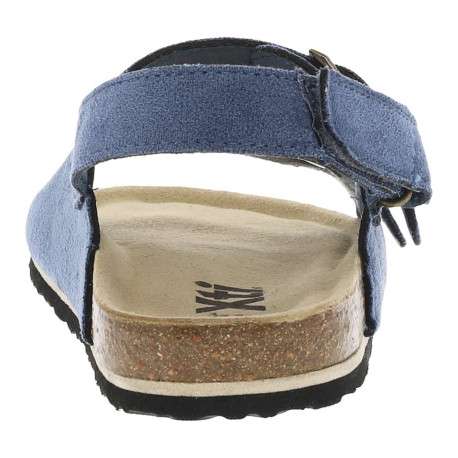 Nu-pieds bleu marine avec 2 boucles à ardillon et un aspect liège - Image 6