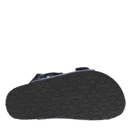Nu-pieds bleu marine avec 2 boucles à ardillon et un aspect liège - Image 5
