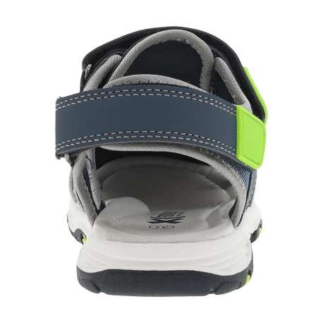 Sandales bleu jean et vert fluo avec 2 bandes auto-agrippantes - Image 6