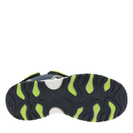Sandales bleu jean et vert fluo avec 2 bandes auto-agrippantes - Image 5