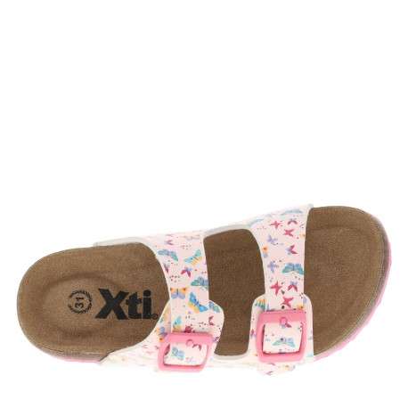 Mules roses avec 2 boucles à ardillon et un imprimé papillons - Image 4