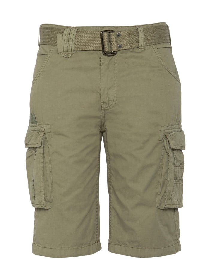 Short Cargo en coton kaki...