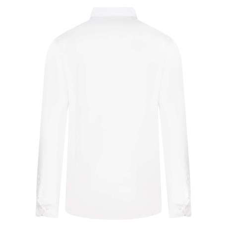Chemise en lin et coton blanche unie avec une coupe ajustée et un col français - Image 2