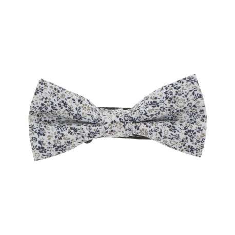 Noeud papillon blanc imprimé avec une fermeture à crochet