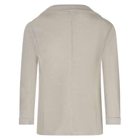 Blazer écru uni avec une coupe droite à col cranté et des manches longues - Image 2