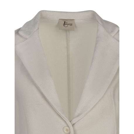 Blazer écru uni avec une coupe droite à col cranté et des manches longues - Image 3