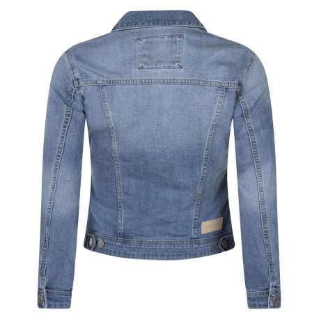 Veste en coton mélangé stone uni avec une coupe droite et un col français - Image 2
