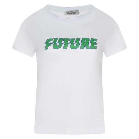 T-shirt en coton blanc uni avec un col rond et une coupe droite
