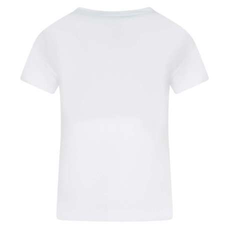 T-shirt en coton blanc uni avec un col rond et une coupe droite - Image 2