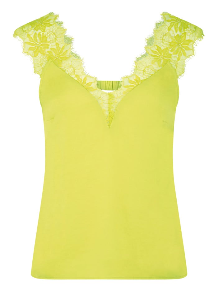 Top sans manches jaune en...
