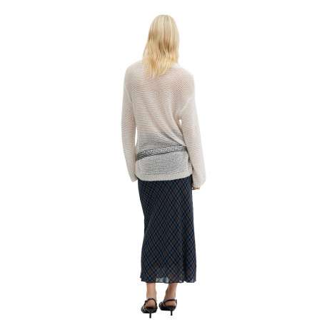 Pullover beige uni avec une coupe droite et des manches longues - Image 3