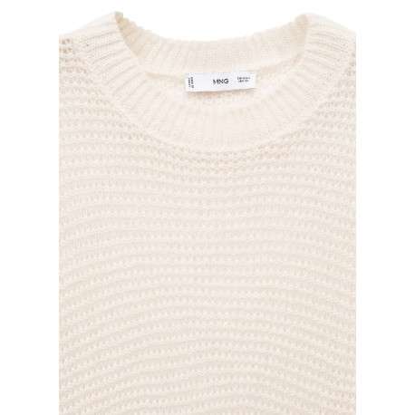 Pullover beige uni avec une coupe droite et des manches longues - Image 4