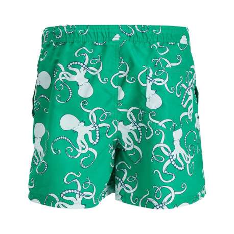 Short de bain vert coupe regular fit imprimé avec un cordon de serrage - Image 2