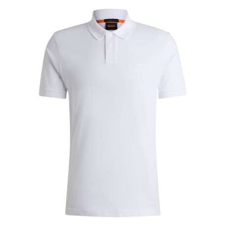 Polo en maille piquée blanc à coupe ajustée et à manches courtes avec logo - Image 2