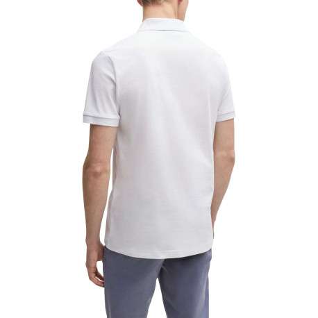 Polo en maille piquée blanc à coupe ajustée et à manches courtes avec logo - Image 5
