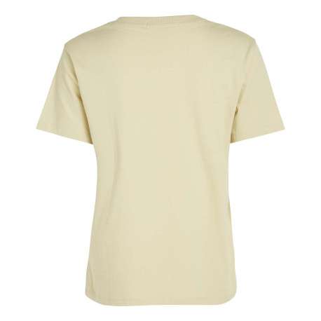 T-shirt en coton tilleul uni avec un col v et une coupe droite - Image 2