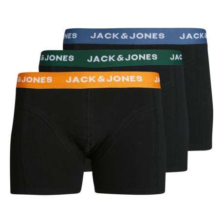 Lot de 3 boxers classiques en coton noir uni avec une coupe fermée