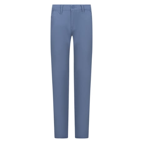 Pantalon chino Standard Taper en coton bleu uni avec une coupe slim