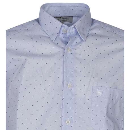 Chemise ciel imprimé avec une coupe droite et un col boutonné - Image 3