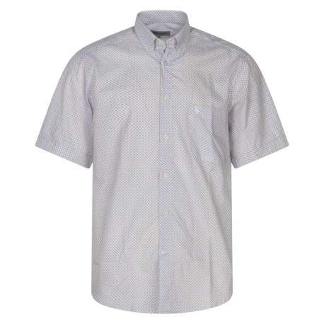 Chemise en coton blanche imprimé avec un col boutonné et une coupe droite