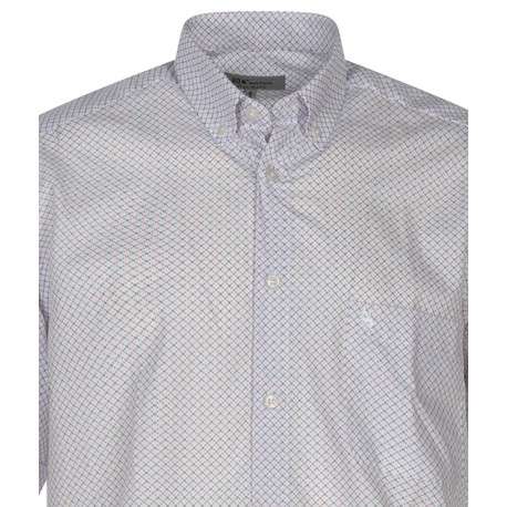 Chemise en coton blanche imprimé avec un col boutonné et une coupe droite - Image 3