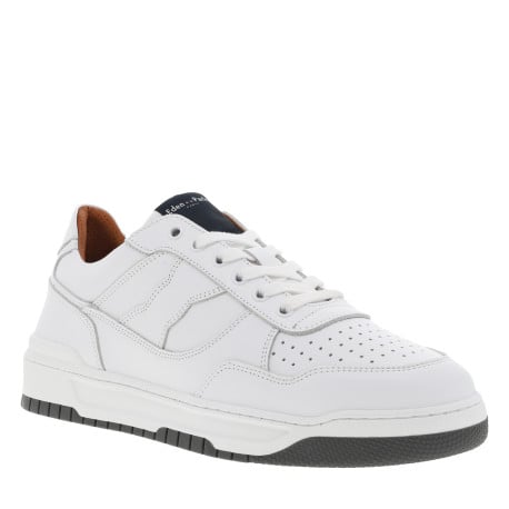 Baskets basses running en cuir blanches avec des lacets plats - Image 3