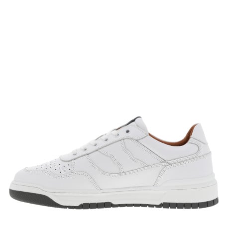 Baskets basses running en cuir blanches avec des lacets plats - Image 2