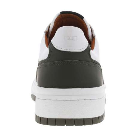 Baskets basses running en cuir vertes et blanches à lacets plats - Image 6