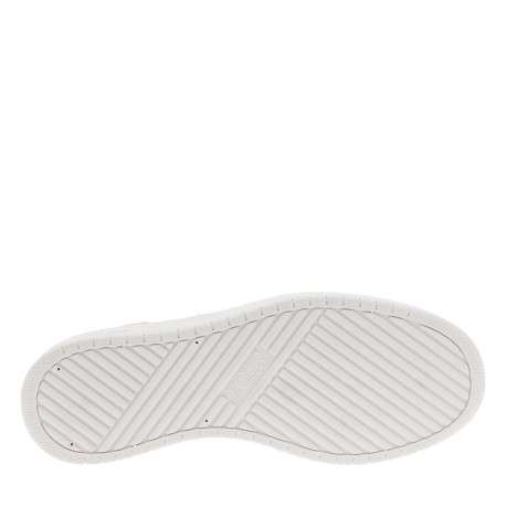 Baskets basses tennis en cuir blanches avec patchwork et lacets plats - Image 5