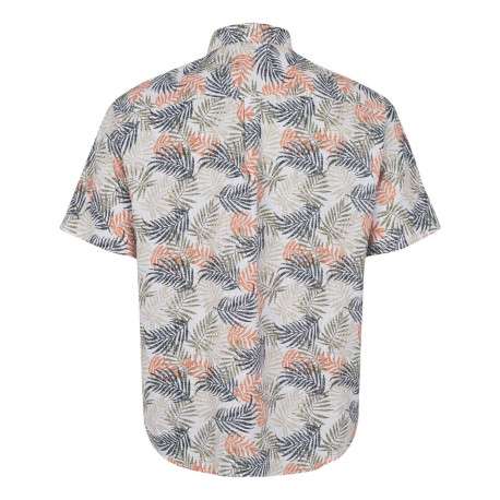Chemise en partie en lin multicolore imprimée à coupe droite et un col français - Image 3