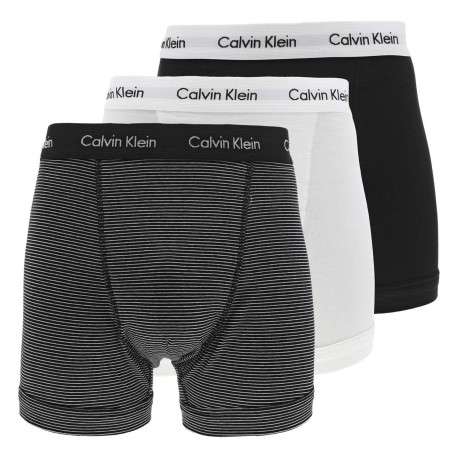Lot de 3 boxers en coton noir et blanc rayé avec une coupe fermée - Image 5