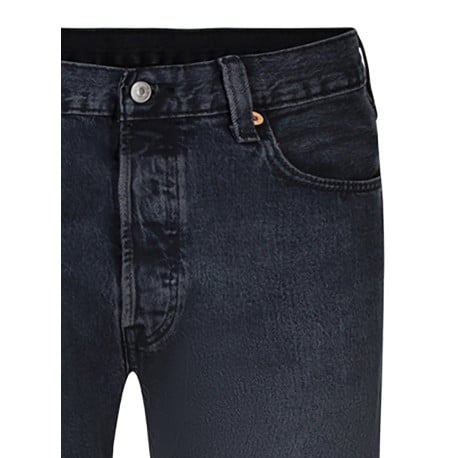 Jean 501 Levi's original en coton de couleur bleu uni et à coupe regular  - Image 3