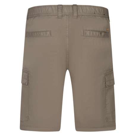 Short cargo en coton beige uni avec cordon de serrage coupe regular fit - Image 2