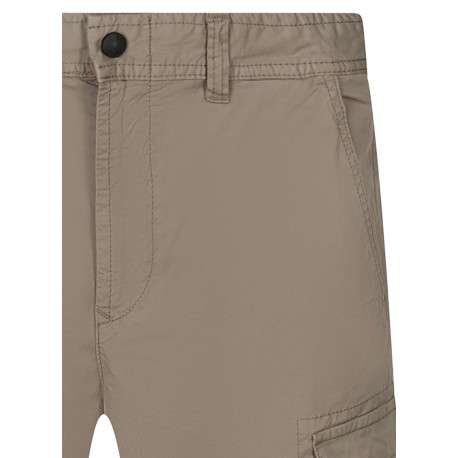 Short cargo en coton beige uni avec cordon de serrage coupe regular fit - Image 3