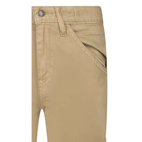 Pantalon cargo en coton camel uni avec une coupe droite et des poches - Image 3
