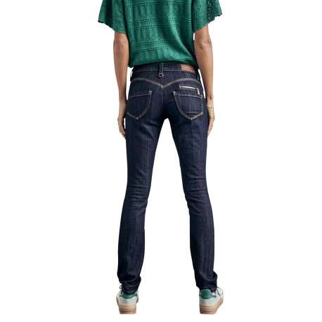 Jean Alexa Slim en coton mélangé brut uni avec une coupe slim et des zips et détails fantaisies sur poches - Image 2