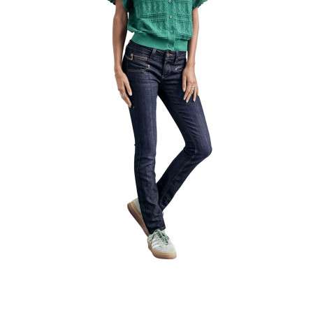 Jean Alexa Slim en coton mélangé brut uni avec une coupe slim et des zips et détails fantaisies sur poches - Image 4