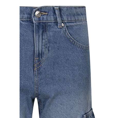 Jean cargo en coton délavé taille haute avec une coupe bootcut - Image 3