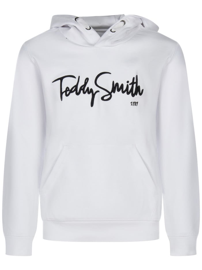 Sweat en coton blanc uni à...