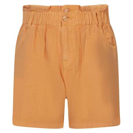 Short pêche uni avec une ceinture élastiquée et une coupe paper bag