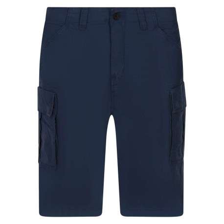Short cargo en coton biologique marine coupe droite et fermeture zip