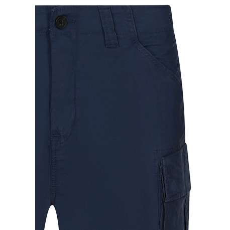 Short cargo en coton biologique marine coupe droite et fermeture zip - Image 3