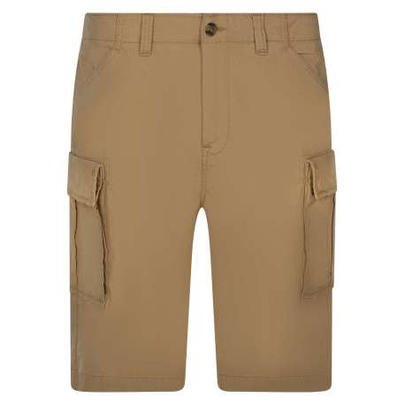 Short cargo en coton biologique beige coupe droite et fermeture zip