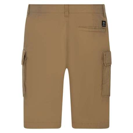Short cargo en coton biologique beige coupe droite et fermeture zip - Image 2