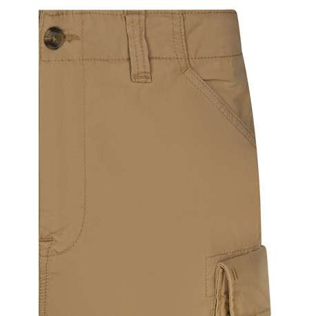 Short cargo en coton biologique beige coupe droite et fermeture zip - Image 3